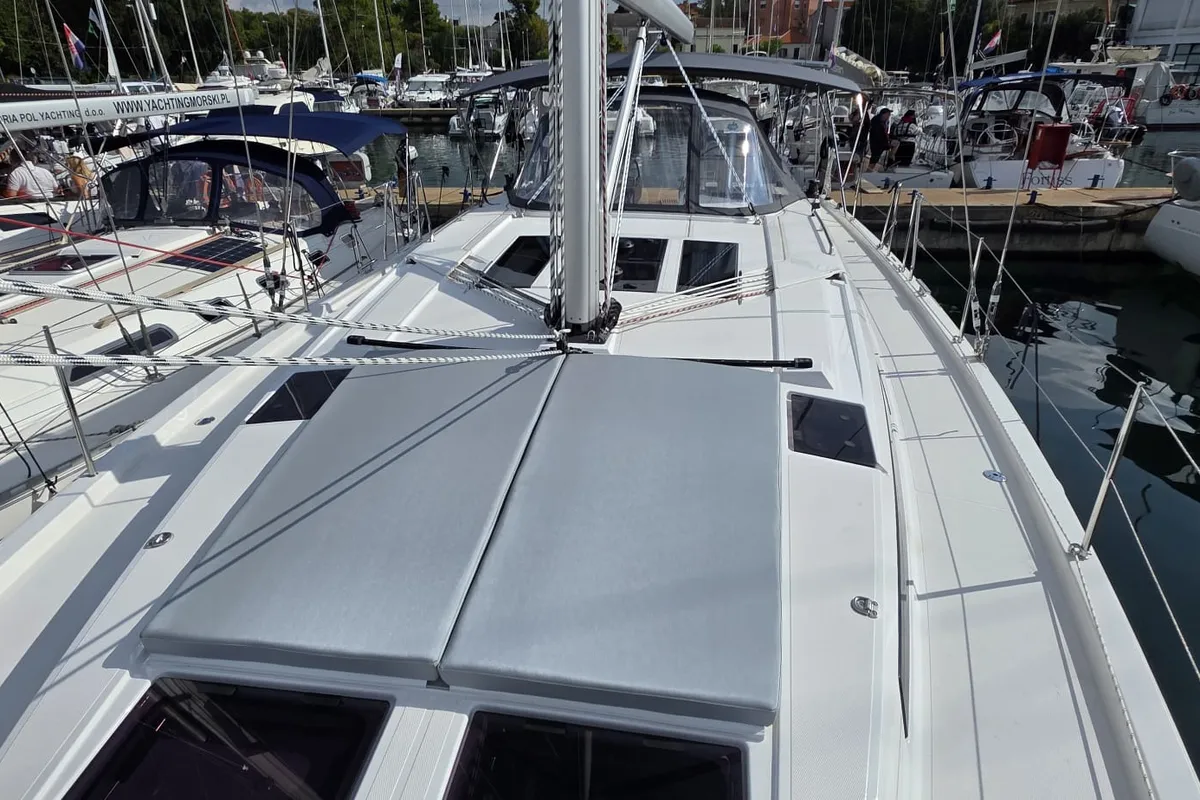 Deck of Payetra, a Bavaria C46 sailboat at Zadar, Croatia