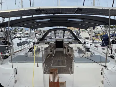 Deck of Payetra, a Bavaria C46 sailboat at Zadar, Croatia
