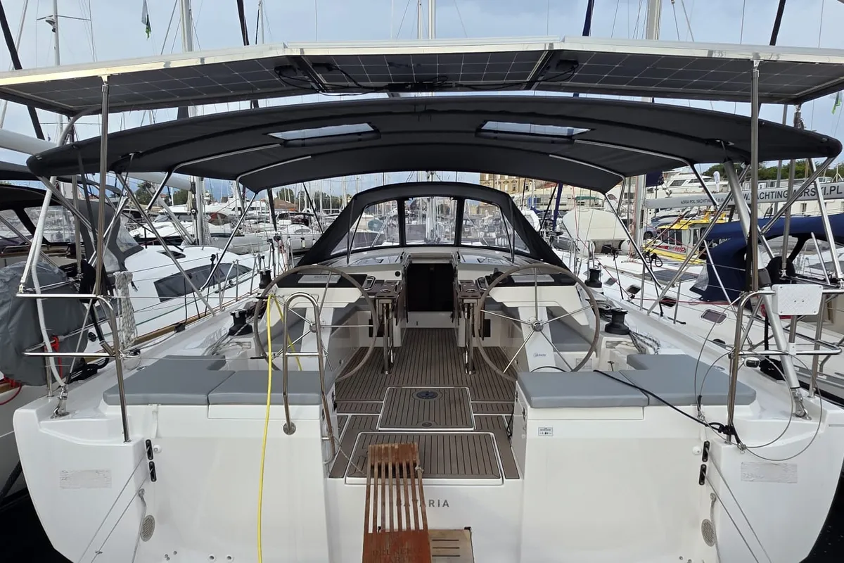 Deck of Payetra, a Bavaria C46 sailboat at Zadar, Croatia