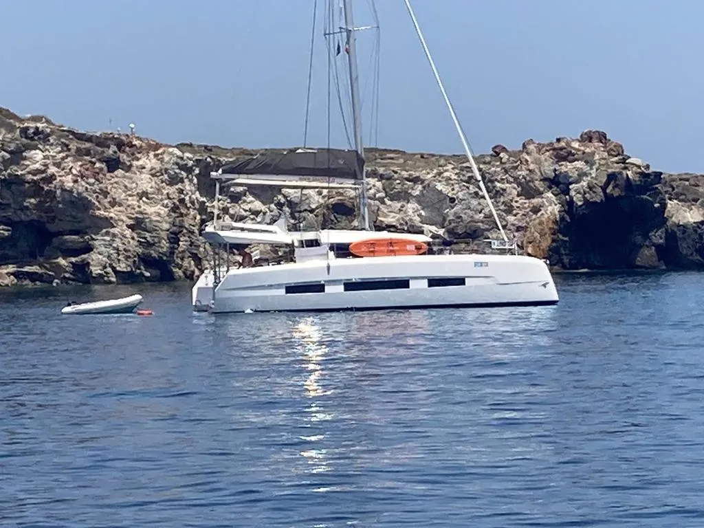 Eden Planet, a Dufour 48 Catamaran catamaran at Tonnarella, Italy