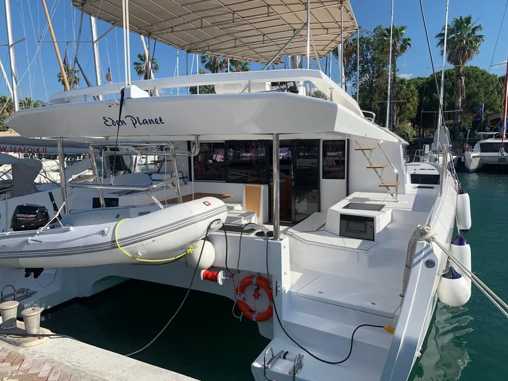 Eden Planet, a Dufour 48 Catamaran catamaran at Tonnarella, Italy