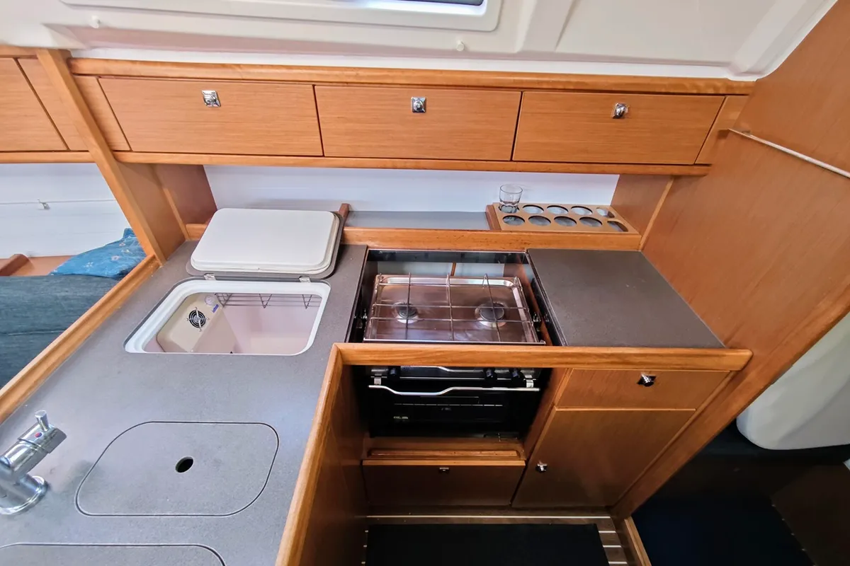 Galley of Atena, a Bavaria Cruiser 37 sailboat at Općina Sukošan, Croatia