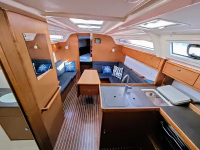 Salon of Atena, a Bavaria Cruiser 37 sailboat at Općina Sukošan, Croatia