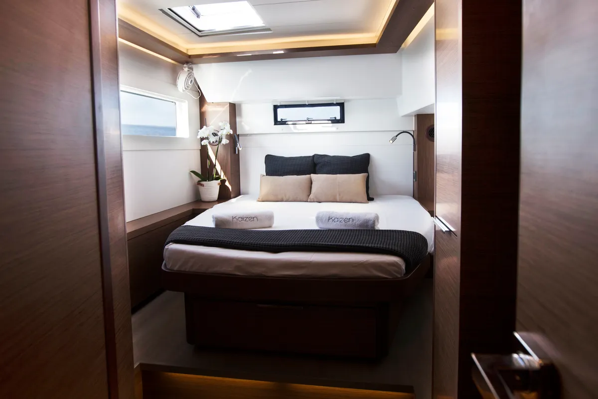 Cabin on Kaizen, a Lagoon 46 catamaran at Municipal Unit of Rhodes, Greece