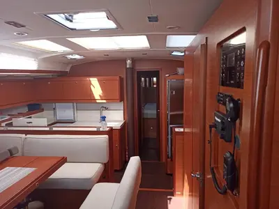 Salon of Sonja, a Dufour 530 sailboat at Seget Donji, Croatia
