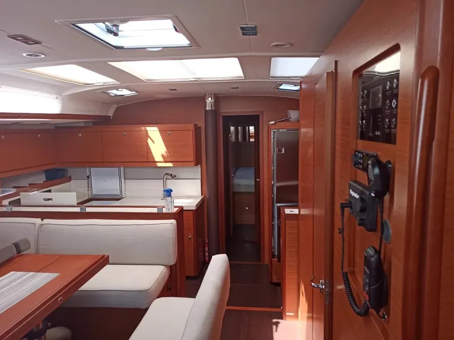 Salon of Sonja, a Dufour 530 sailboat at Seget Donji, Croatia