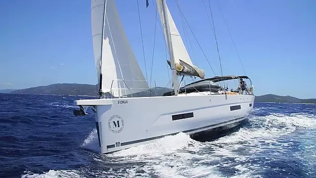 Exterior view of Sonja, a Dufour 530 sailboat at Seget Donji, Croatia