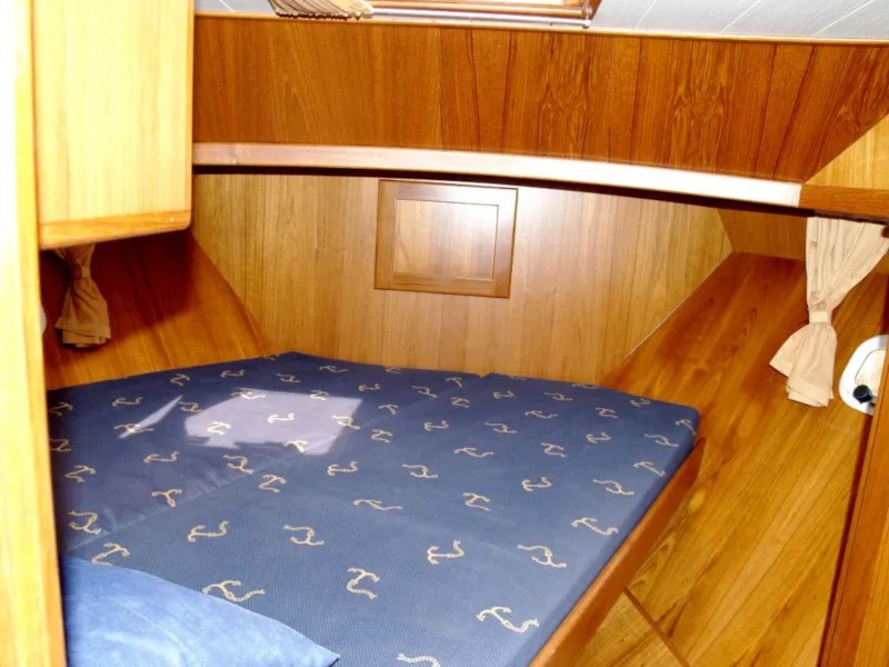 Cabin on De Drait Renal 36, a motorboat at Drachten, Netherlands