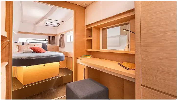 Cabin on Montague, a Fountaine Pajot FP 41 Quatuor 4 catamaran at Municipal Unit of Lefkada, Greece