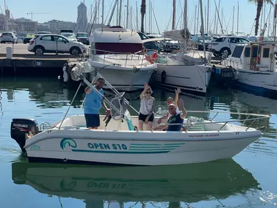 Exterior view of OPEN 510, a Gulet Motorboat motorboat at Nettuno, Italy