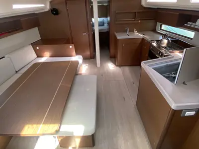 Salon of ARIA, a Beneteau Oceanis 40.1 sailboat at Municipal Unit of Lefkada, Greece