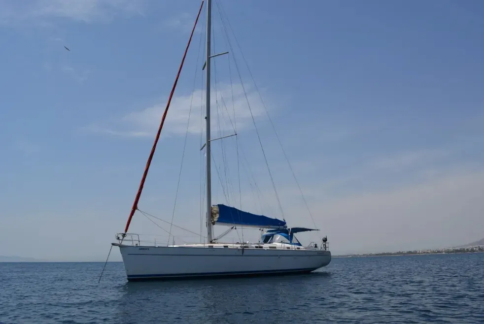 Exterior view of Amirante, a Beneteau Cyclades 50.5 sailboat at Athens, Greece