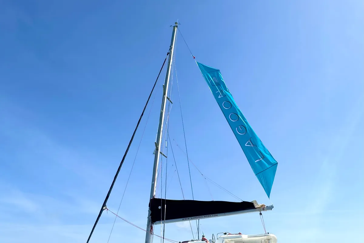 Hot Wind, a Lagoon 440 catamaran at Olbia, Italy