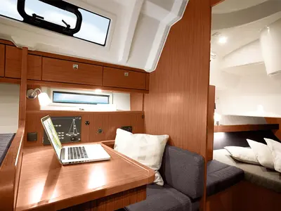 Salon of Lazarus, a Bavaria Cruiser 41S sailboat at Pirovac, Croatia