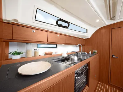 Galley of Lazarus, a Bavaria Cruiser 41S sailboat at Pirovac, Croatia