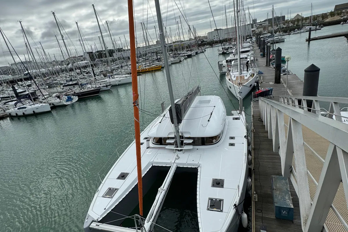 Exterior view of El Paso 2, a Excess 14 catamaran at Rogoznica, Croatia