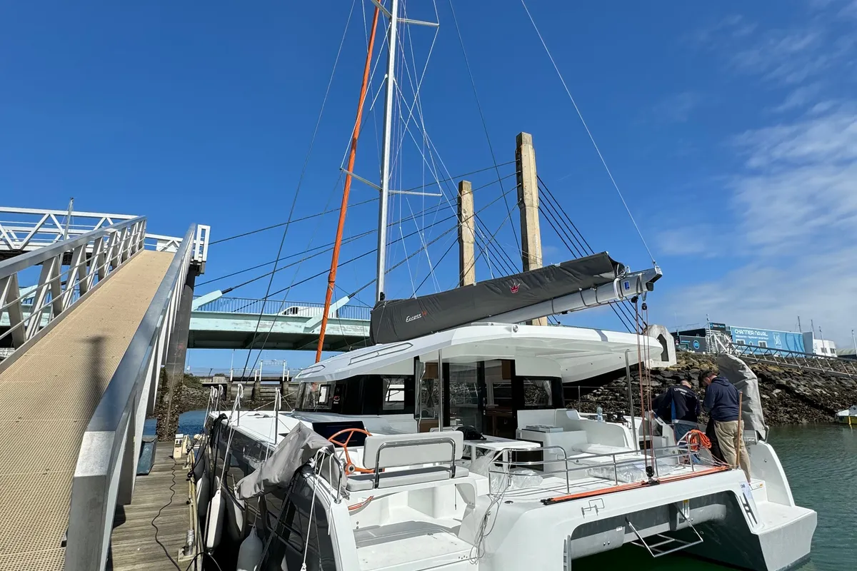 Exterior view of El Paso 2, a Excess 14 catamaran at Rogoznica, Croatia