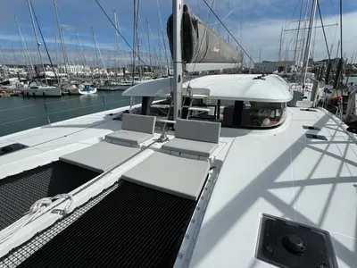 Deck of El Paso 2, a Excess 14 catamaran at Rogoznica, Croatia