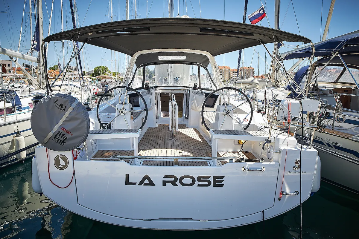 La Rose, a Beneteau Oceanis 38.1 sailboat at Biograd na Moru, Croatia
