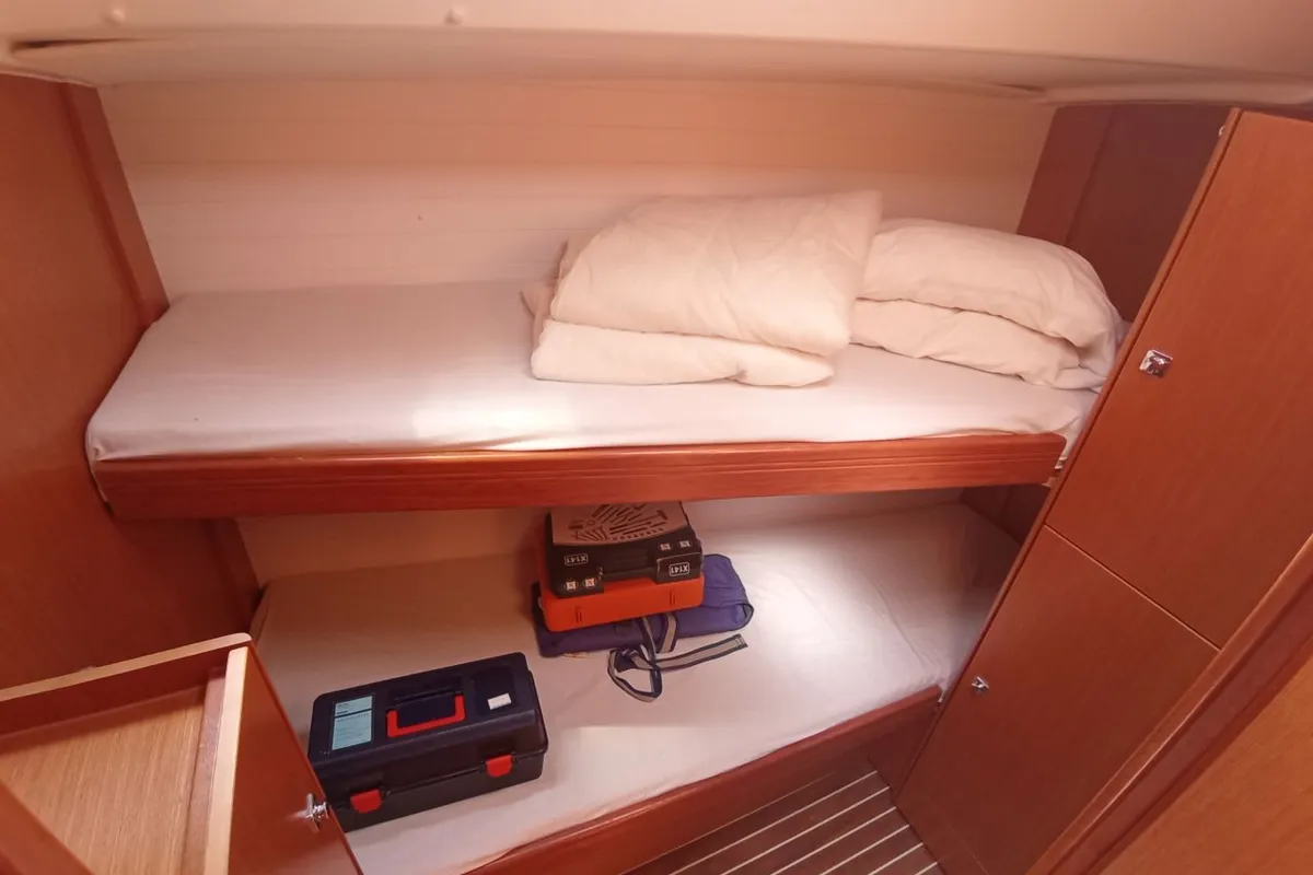 Cabin on Alissa, a Bavaria Cruiser 51 sailboat at Palma de Mallorca, Spain