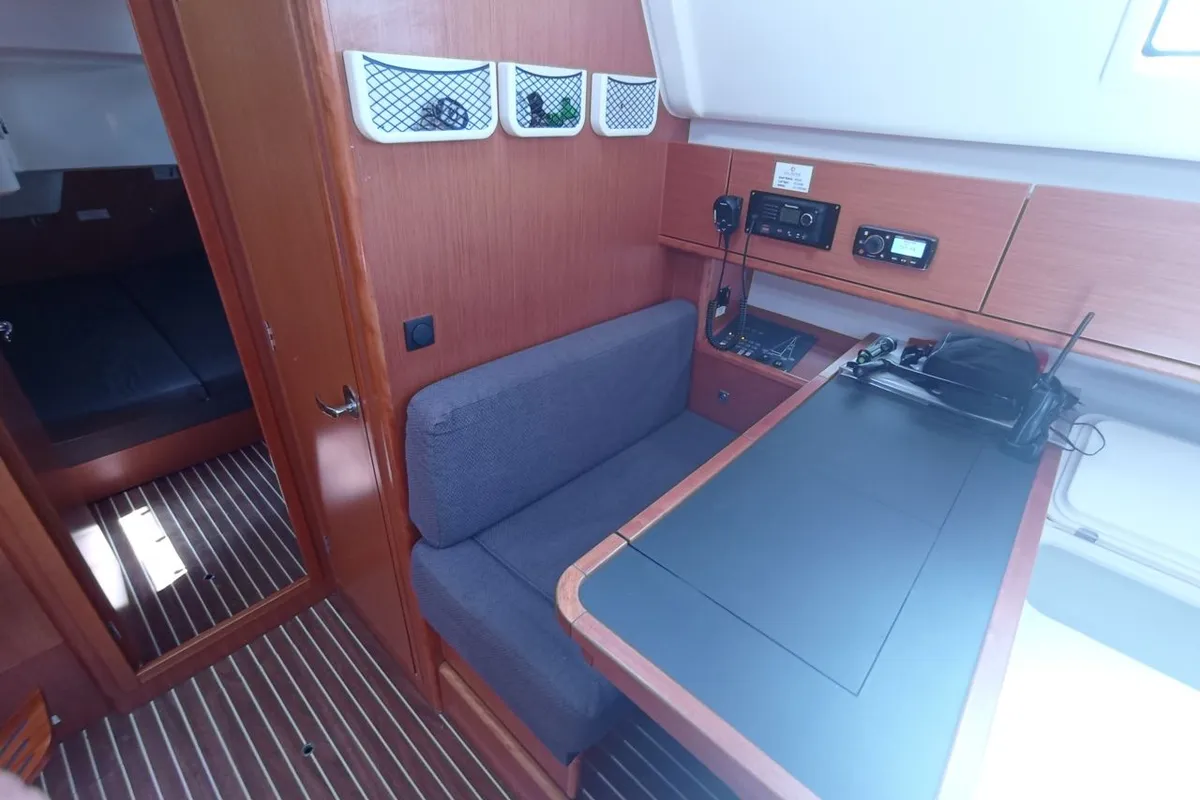 Salon of Alissa, a Bavaria Cruiser 51 sailboat at Palma de Mallorca, Spain