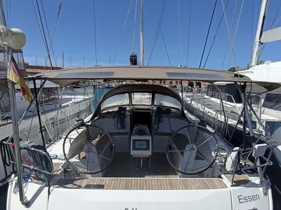 Cockpit of Alissa, a Bavaria Cruiser 51 sailboat at Palma de Mallorca, Spain