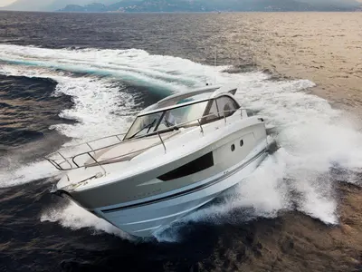 Neverin, a Jeanneau Leader 36 motor yacht at Punat, Croatia