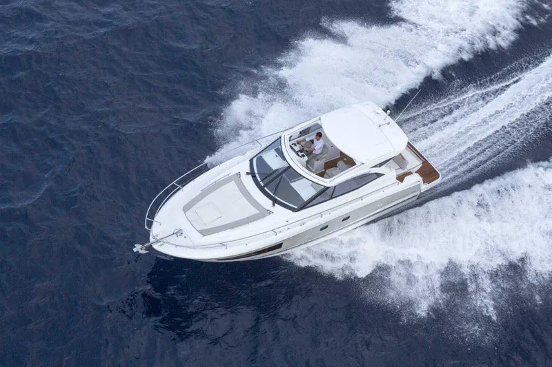Neverin, a Jeanneau Leader 36 motor yacht at Punat, Croatia