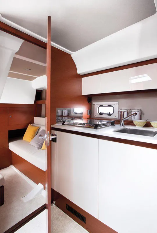 Neverin, a Jeanneau Leader 36 motor yacht at Punat, Croatia