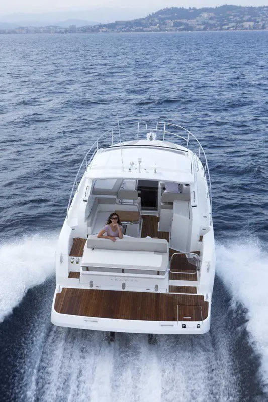 Neverin, a Jeanneau Leader 36 motor yacht at Punat, Croatia