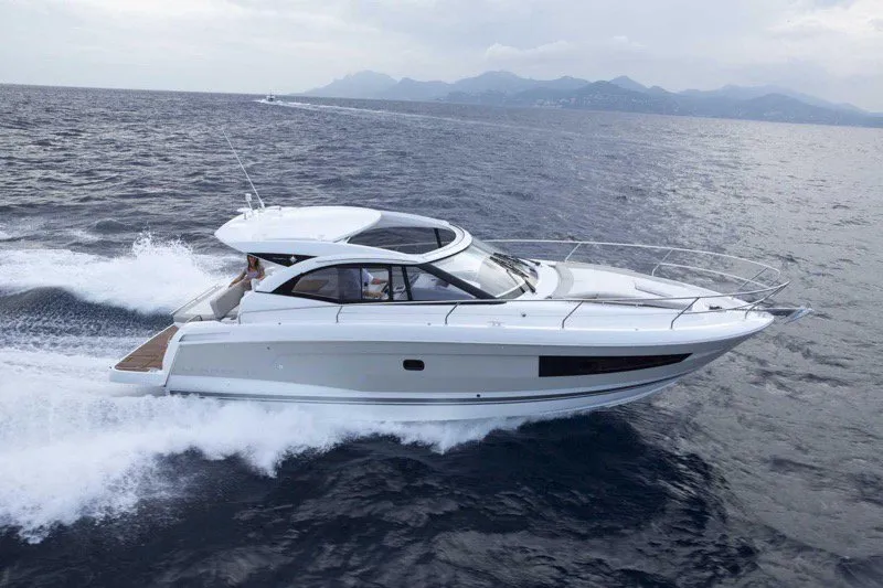 Neverin, a Jeanneau Leader 36 motor yacht at Punat, Croatia