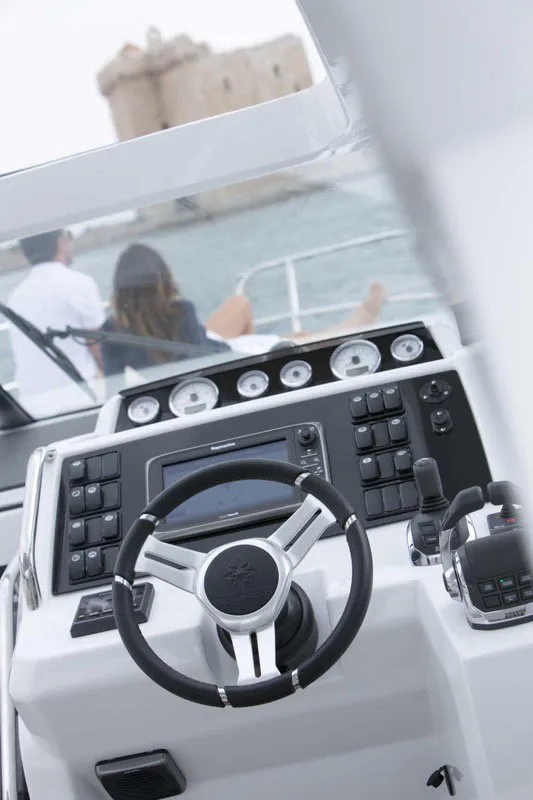 Neverin, a Jeanneau Leader 36 motor yacht at Punat, Croatia