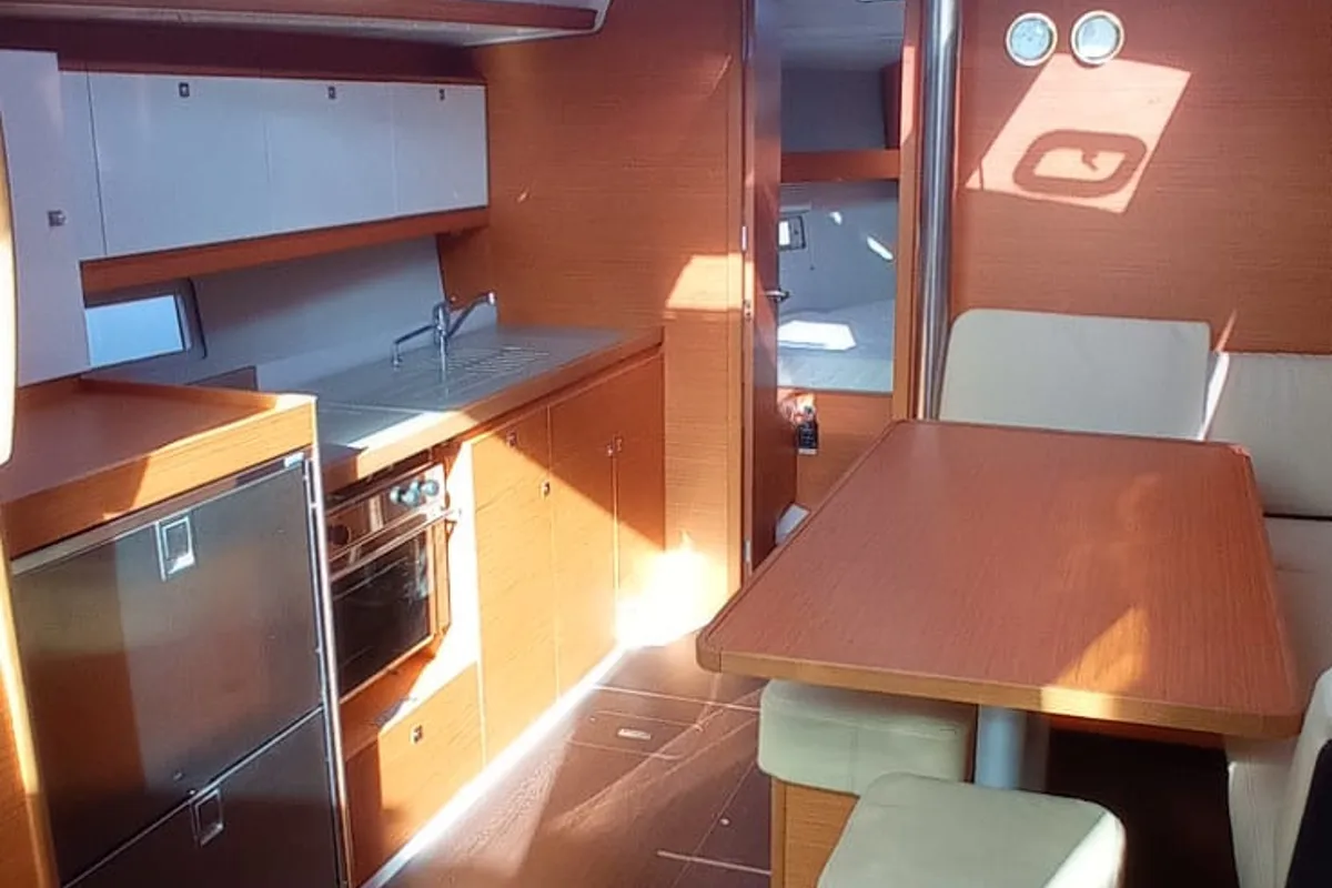 Galley of Tiche, a Dufour 390 Grand Large sailboat at Palermo, Italy