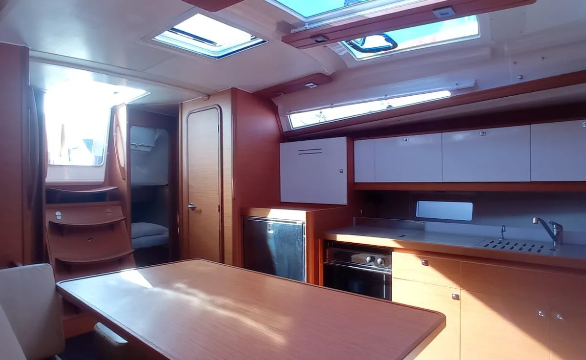 Galley of Tiche, a Dufour 390 Grand Large sailboat at Palermo, Italy