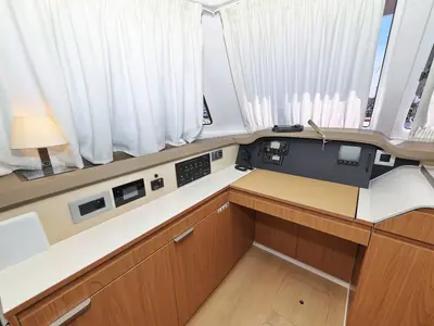 Cockpit of Baycat, a Bali Catspace catamaran at Grad Biograd na Moru, Croatia