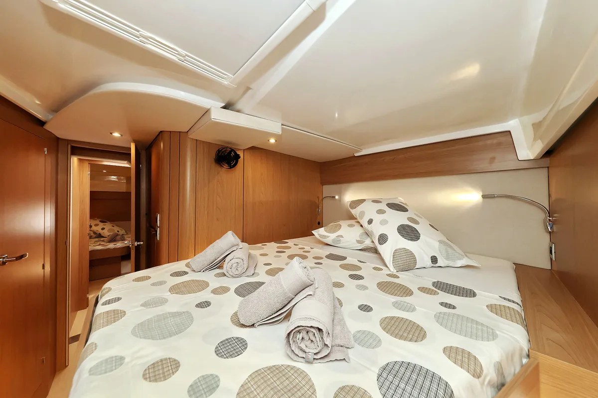 Cabin on Baycat, a Bali Catspace catamaran at Grad Biograd na Moru, Croatia