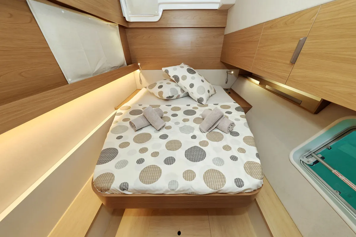 Cabin on Baycat, a Bali Catspace catamaran at Grad Biograd na Moru, Croatia