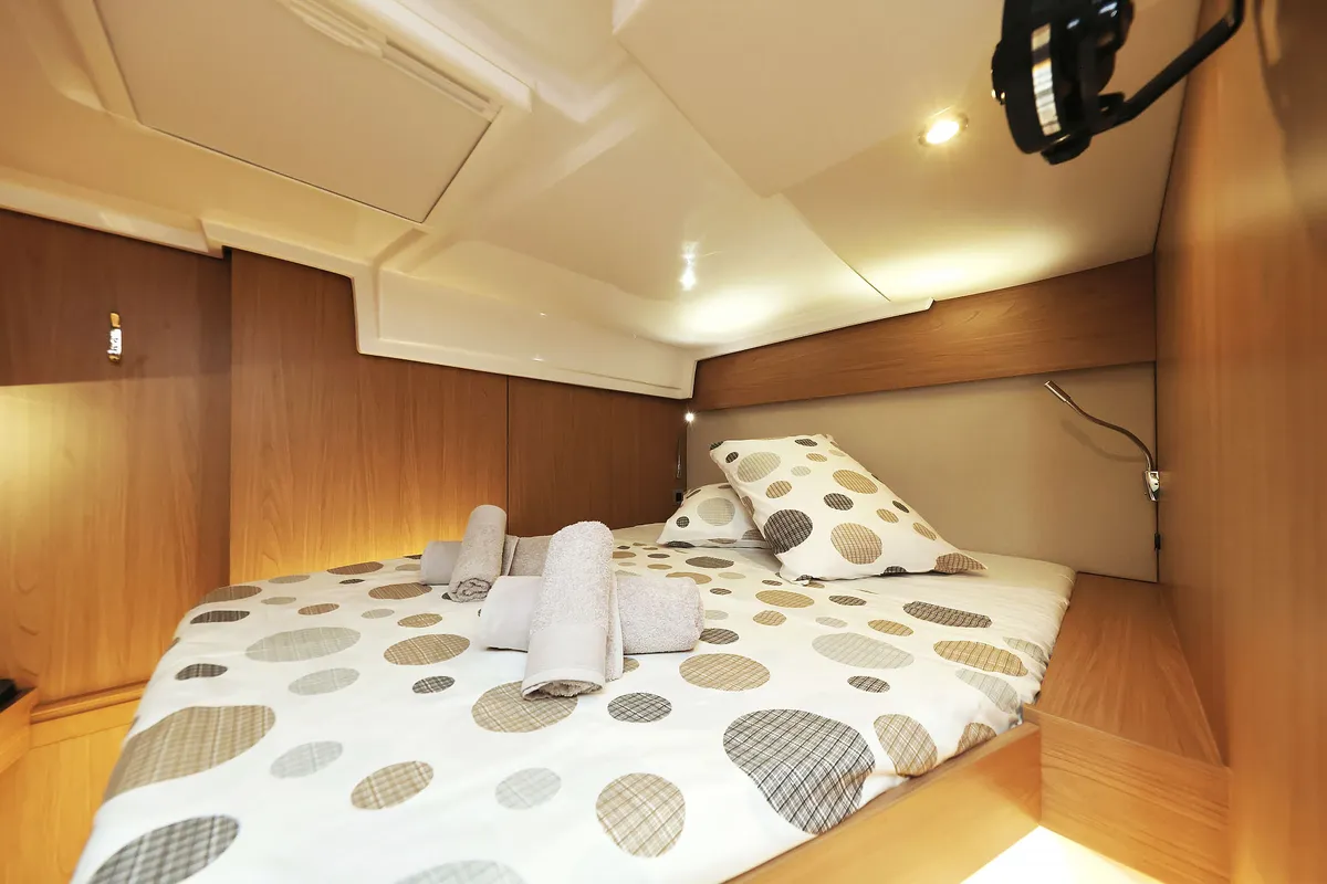 Cabin on Baycat, a Bali Catspace catamaran at Grad Biograd na Moru, Croatia
