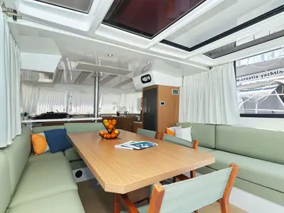 Salon of Baycat, a Bali Catspace catamaran at Grad Biograd na Moru, Croatia