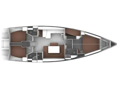 Floor plan of Guarda Che Luna, a Bavaria 51 Cruiser sailboat at Municipal Unit of Rhodes, Greece