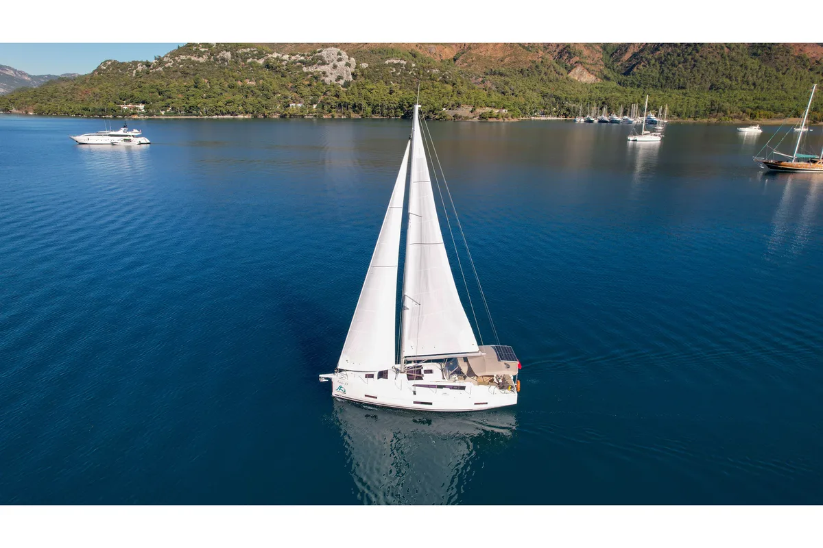Lady D, a Dufour 390 sailboat at Marmaris, Turkey