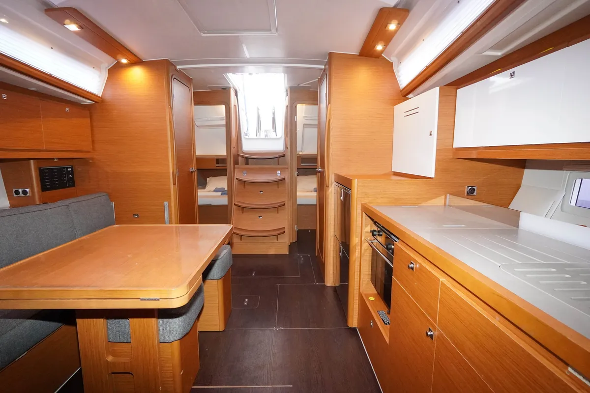 Cabin on Lady D, a Dufour 390 sailboat at Marmaris, Turkey
