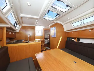 Salon of Feeling Good, a Bavaria Cruiser 34 sailboat at Pirovac, Croatia