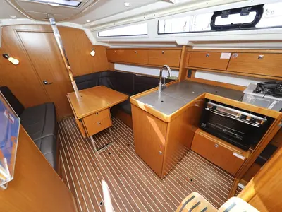 Galley of Feeling Good, a Bavaria Cruiser 34 sailboat at Pirovac, Croatia