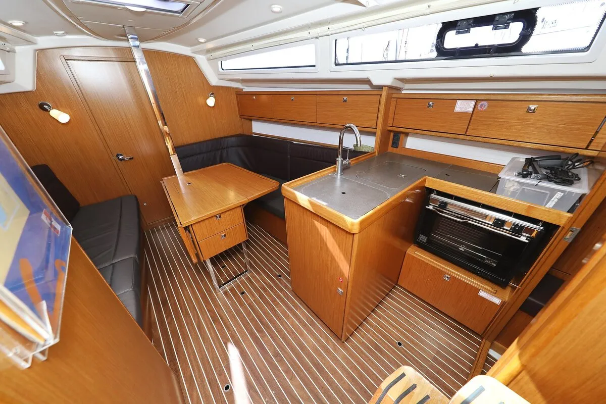 Galley of Feeling Good, a Bavaria Cruiser 34 sailboat at Pirovac, Croatia