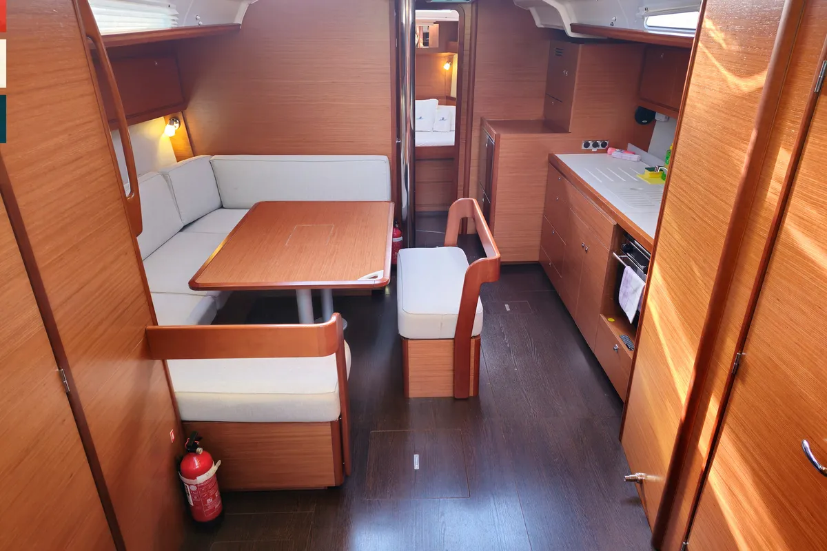 Salon of Grazioso, a Dufour 430 GL sailboat at Rogoznica, Croatia