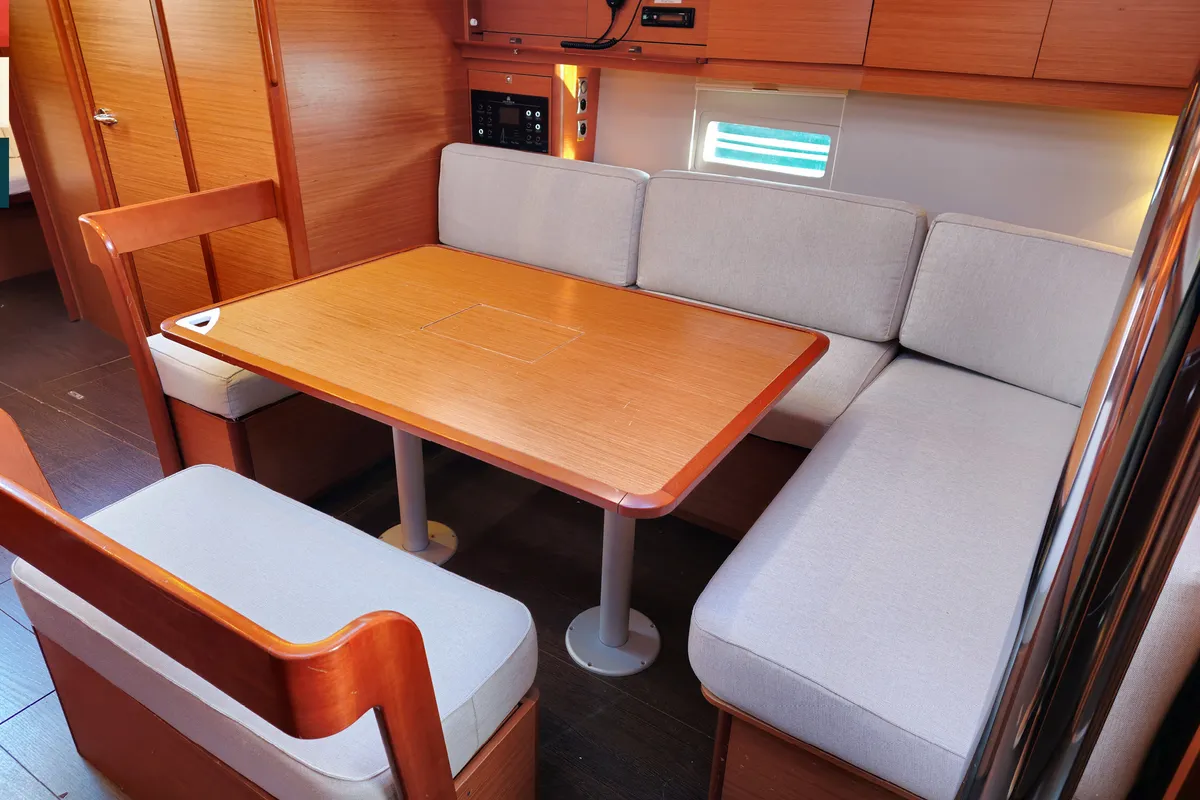 Salon of Grazioso, a Dufour 430 GL sailboat at Rogoznica, Croatia