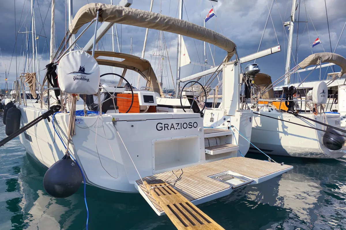 Galley of Grazioso, a Dufour 430 GL sailboat at Rogoznica, Croatia