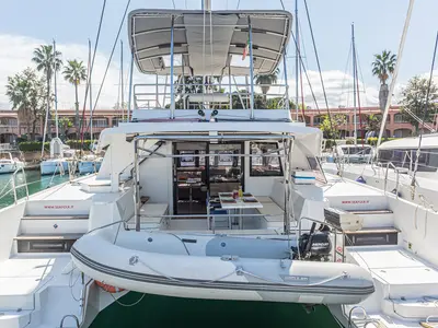 Harmony Planet, a Nautitech 46 Fly catamaran at Tonnarella, Italy