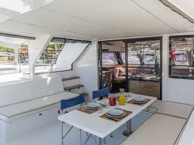 Harmony Planet, a Nautitech 46 Fly catamaran at Tonnarella, Italy